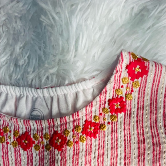 Toddler Girls Top | 2t | pink white gold stripe - Picture 2 of 10